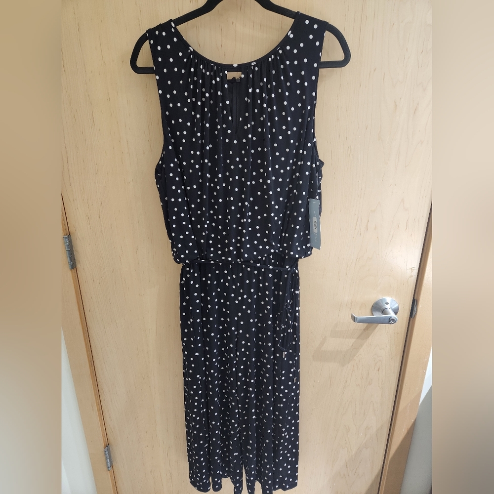 London Times Jumpsuit, Size 16W, Black and White